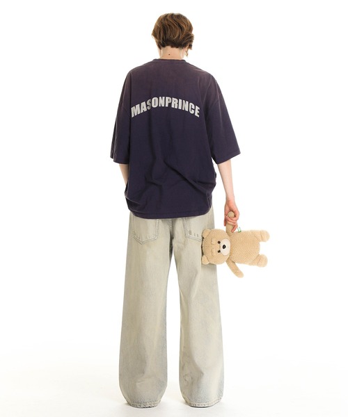 MASONPRINCE（メイソンプリンス）の「ワイドシルエット 色落ち加工 サイドベルト デニムパンツ NZK6204【MASONPRINCE】（デニムパンツ・メンズ・グレー系その他・S/M/L/XL）」の14枚目の写真