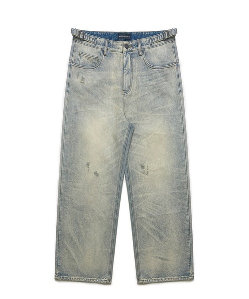 MASONPRINCE（メイソンプリンス）の「ワイドシルエット 色落ち加工 サイドベルト デニムパンツ NZK6204【MASONPRINCE】（デニムパンツ・メンズ・グレー系その他・S/M/L/XL）」の13枚目の写真