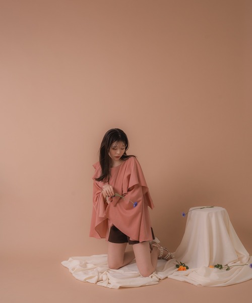 mideal（マイディール）の「satin frill dolman blouse / サテンフリルドルマンブラウス（シャツ/ブラウス・レディース・ピンク/グリーン・FREE）」の11枚目の写真