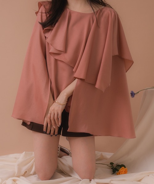mideal（マイディール）の「satin frill dolman blouse / サテンフリルドルマンブラウス（シャツ/ブラウス・レディース・ピンク/グリーン・FREE）」の12枚目の写真