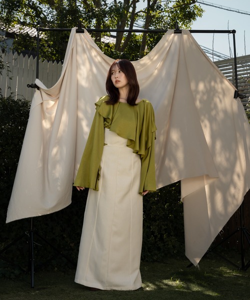 mideal（マイディール）の「satin frill dolman blouse / サテンフリルドルマンブラウス（シャツ/ブラウス・レディース・ピンク/グリーン・FREE）」の5枚目の写真