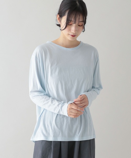 studio CLIP（スタディオクリップ）の「《natural by clip》シアーカットロングスリーブプルオーバー（Tシャツ/カットソー・レディース・ライトブルー/ブラック/ライトグレー/オフホワイト・FREE）」の14枚目の写真