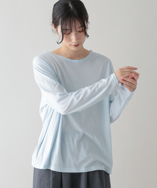 studio CLIP（スタディオクリップ）の「《natural by clip》シアーカットロングスリーブプルオーバー（Tシャツ/カットソー・レディース・ライトブルー/ブラック/ライトグレー/オフホワイト・FREE）」の15枚目の写真