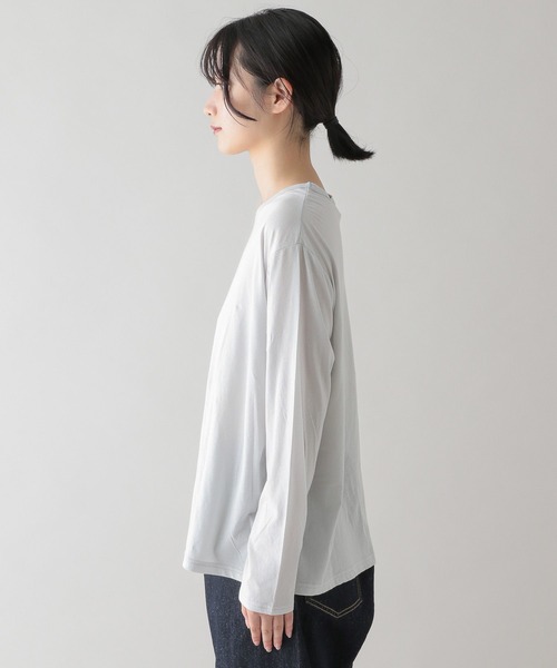 studio CLIP（スタディオクリップ）の「《natural by clip》シアーカットロングスリーブプルオーバー（Tシャツ/カットソー・レディース・ライトブルー/ブラック/ライトグレー/オフホワイト・FREE）」の18枚目の写真