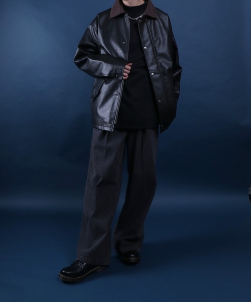 ANPAS（アンパス）の「Synthetic Leather Vintage-like Oversized 