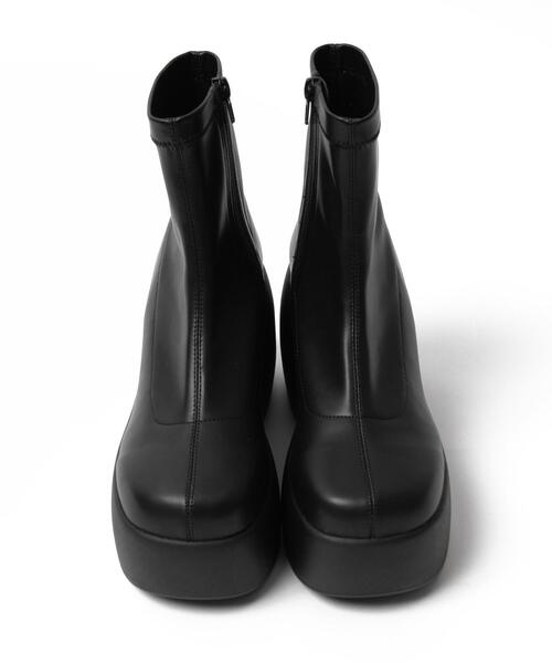 WEGO（ウィゴー）の「WEGO/厚底ウェッジソールショートブーツ（ブーツ・レディース・ブラック・MEDIUM/LARGE）」の11枚目の写真