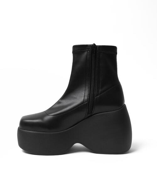 WEGO（ウィゴー）の「WEGO/厚底ウェッジソールショートブーツ（ブーツ・レディース・ブラック・MEDIUM/LARGE）」の13枚目の写真