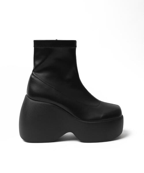 WEGO（ウィゴー）の「WEGO/厚底ウェッジソールショートブーツ（ブーツ・レディース・ブラック・MEDIUM/LARGE）」の14枚目の写真