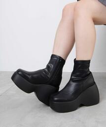 WEGO | WEGO/【24年秋冬新作】厚底ウェッジソールショートブーツ(ブーツ)