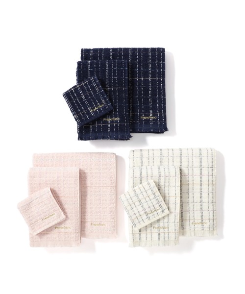 抗菌防臭 ツイードパターン ハンカチタオル ホワイト（ハンカチ/ハンド