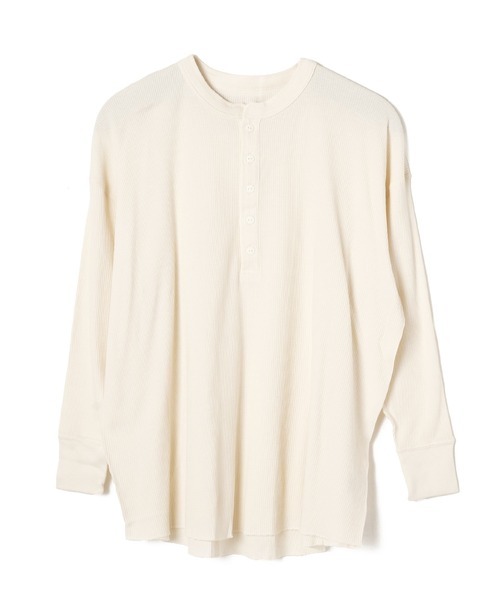 ＪＵＧＬＡＮＳ（ユグランス）の「【Hanes/ヘインズ】HW4-A502 HENLYNECK/ヘンリーネック/ロングスリーブ/ワッフル/フリーサイズ/レディース（Tシャツ/カットソー・レディース・オフホワイト/グレー/ブラック/ネイビー・FREE）」の6枚目の写真