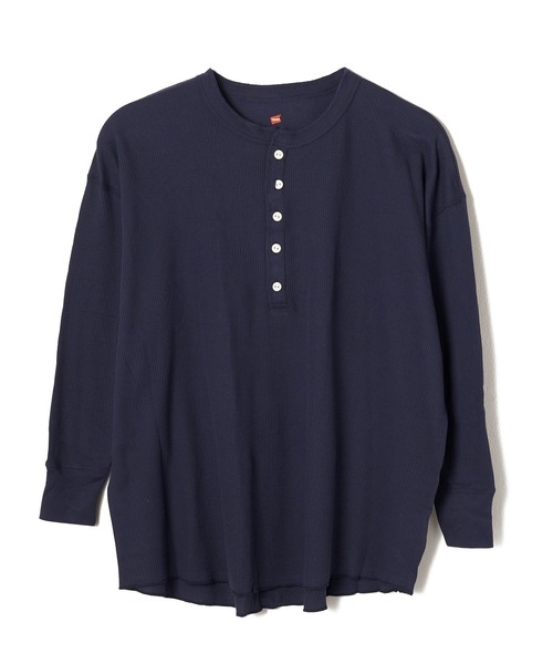 ＪＵＧＬＡＮＳ（ユグランス）の「【Hanes/ヘインズ】HW4-A502 HENLYNECK/ヘンリーネック/ロングスリーブ/ワッフル/フリーサイズ/レディース（Tシャツ/カットソー・レディース・オフホワイト/グレー/ブラック/ネイビー・FREE）」の9枚目の写真