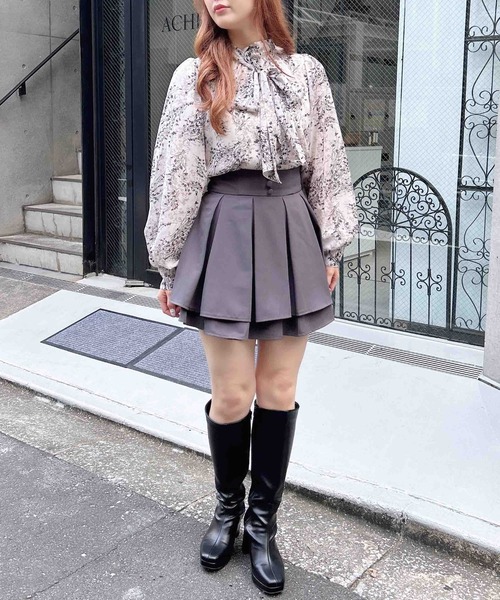 INGNI（イング）の「タックフレアミニスカパン（スカート・レディース・グレー/ブラック・FREE）」の9枚目の写真