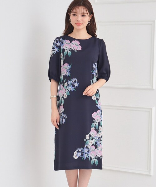 【美品✨】定価30,000円❤️スーナウーナ✨サイズ38✨洗える 花柄ワンピース SunaUna スーナウーナ ワンピース 花柄 38 M ブラック