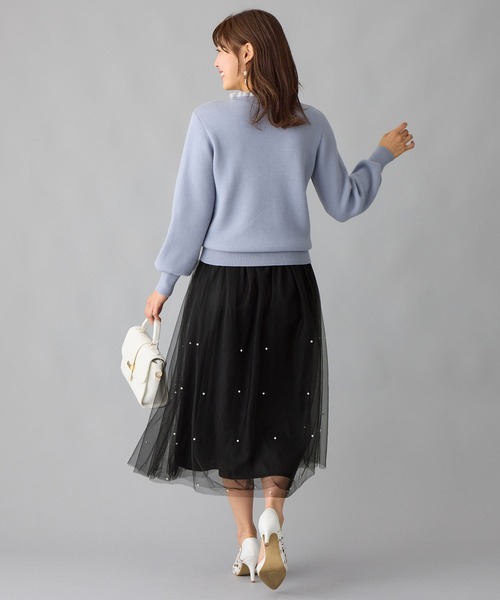 alotta（アロッタ）の「上品パール付きチュールスカート（スカート・レディース・ブラック/チャコール・L/M/LL）」の10枚目の写真