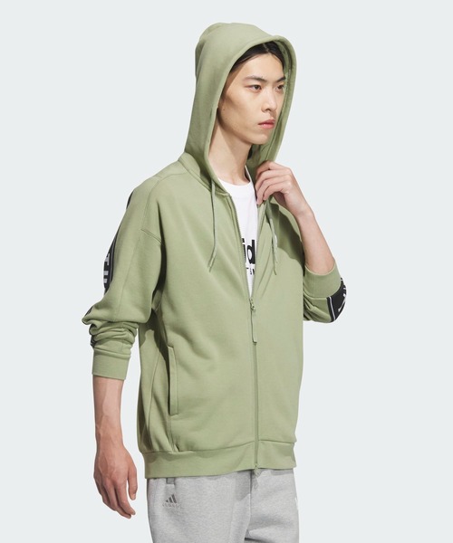 adidas（アディダス）の「ワーディングパック ルーズフィット フレンチテリー フルジップパーカー / アディダス adidas（パーカー・メンズ・ブラック/グリーン・X-SMALL/LARGE/MEDIUM/SMALL/XX-LARGE/3XL/X-LARGE）」の15枚目の写真