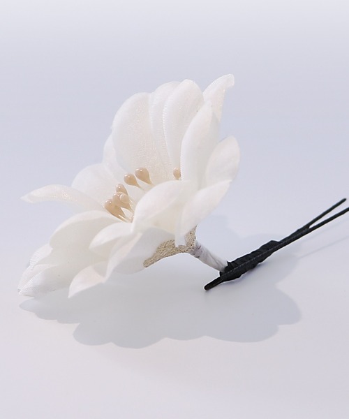 成人式 髪飾り 卒業式 Uピンの3点セット「お花と透かしのメタル