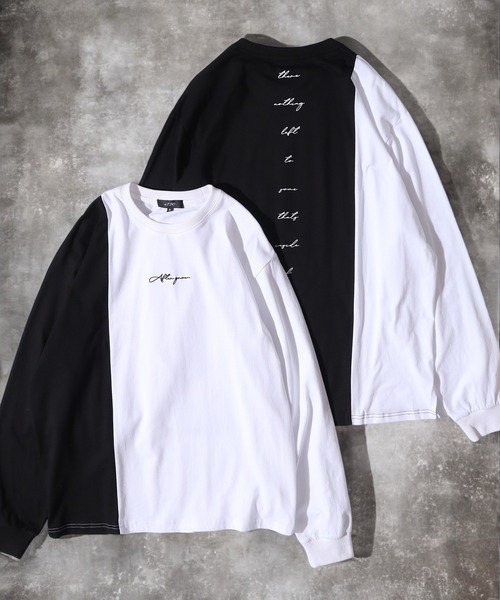 Color scheme switching long sleeve T-shirt / 配色切り替え長袖Tシャツ（Tシャツ/カットソー）｜RE730（アールイーセブンサーティー）
