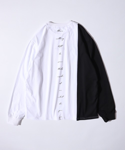 RE730(アールイーセブンサーティー)の「Color scheme switching long sleeve T-shirt / 配色切り替え長袖Tシャツ(Tシャツ/カットソー・メンズ・ホワイト/ブラック・L/M)」の4枚目の写真