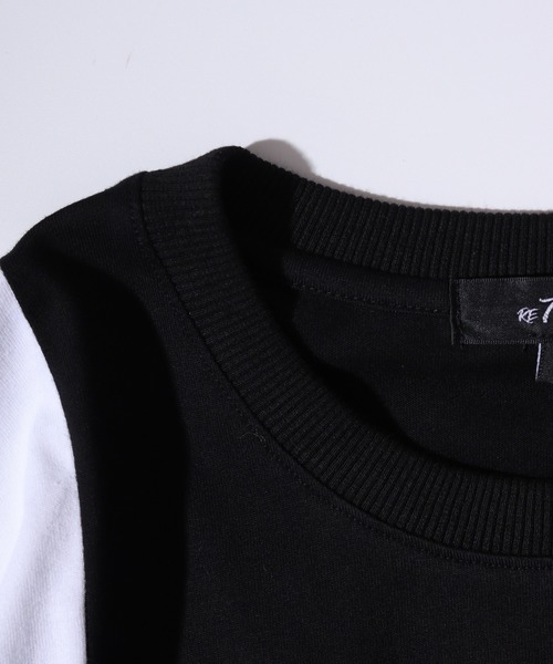 RE730(アールイーセブンサーティー)の「Color scheme switching long sleeve T-shirt / 配色切り替え長袖Tシャツ(Tシャツ/カットソー・メンズ・ホワイト/ブラック・L/M)」の7枚目の写真