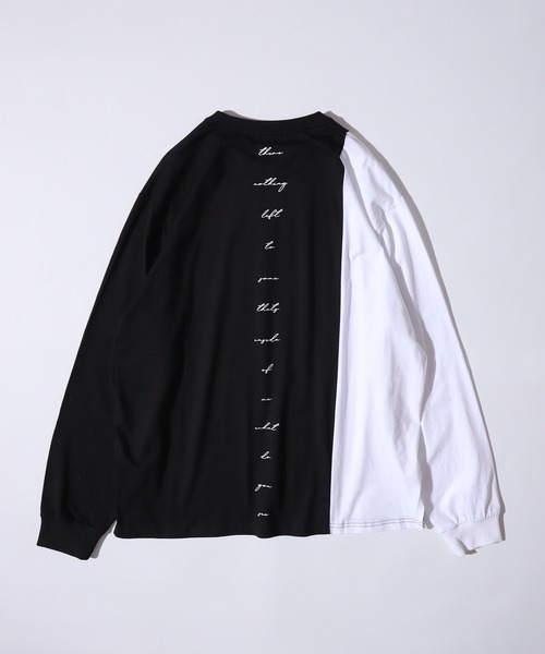 RE730(アールイーセブンサーティー)の「Color scheme switching long sleeve T-shirt / 配色切り替え長袖Tシャツ(Tシャツ/カットソー・メンズ・ホワイト/ブラック・L/M)」の6枚目の写真