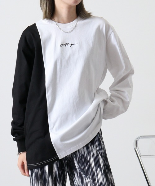 RE730(アールイーセブンサーティー)の「Color scheme switching long sleeve T-shirt / 配色切り替え長袖Tシャツ(Tシャツ/カットソー・メンズ・ホワイト/ブラック・L/M)」の14枚目の写真