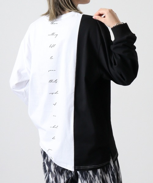 RE730(アールイーセブンサーティー)の「Color scheme switching long sleeve T-shirt / 配色切り替え長袖Tシャツ(Tシャツ/カットソー・メンズ・ホワイト/ブラック・L/M)」の15枚目の写真
