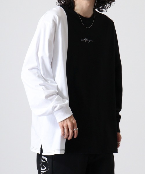 RE730(アールイーセブンサーティー)の「Color scheme switching long sleeve T-shirt / 配色切り替え長袖Tシャツ(Tシャツ/カットソー・メンズ・ホワイト/ブラック・L/M)」の18枚目の写真