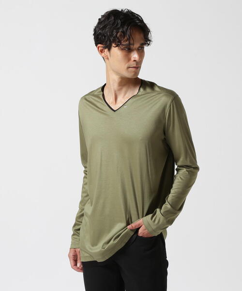 FranCisT_MOR.K.S.（フランシストモークス）の「FranCisT_MOR.K.S./フランシスト モークス/LYOCELL/C FAKE LAYERED V-NECK L/S T-SHIRT（Tシャツ/カットソー・メンズ・ブラック/オリーブ系/ネイビー・4/3/2）」の22枚目の写真