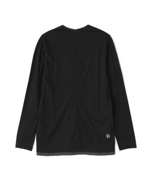 FranCisT_MOR.K.S.（フランシストモークス）の「FranCisT_MOR.K.S./フランシスト モークス/LYOCELL/C FAKE LAYERED V-NECK L/S T-SHIRT（Tシャツ/カットソー・メンズ・ブラック/オリーブ系/ネイビー・4/3/2）」の9枚目の写真