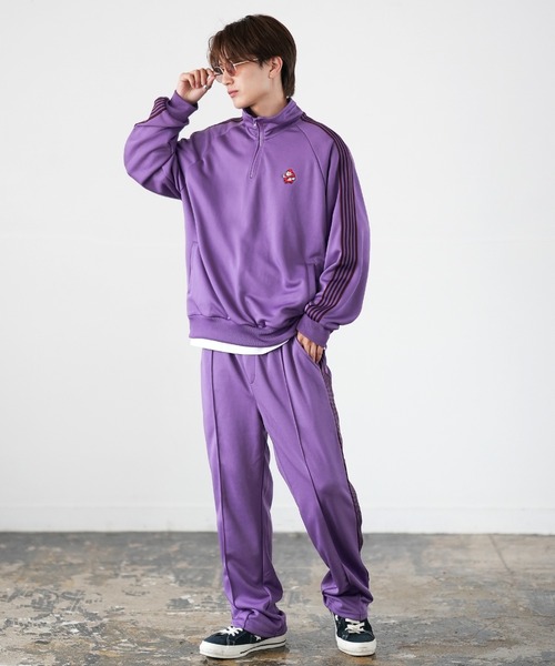 SIDEWAY STANCE(サイドウェイスタンス)の「【SIDEWAY STANCE】ハーフジップ ワンポイント刺しゅう ジャージジャケット(ジャージ・メンズ・ブラック/ブラック系/ラベンダー/ブラック系1/ダークブラウン/グレー・LARGE/MEDIUM)」の21枚目の写真