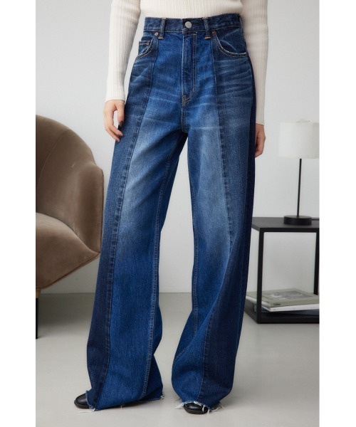 AZUL by moussy ワイドデニム セール】AZUL DENIM 切替パターンワイドデニム（デニムパンツ