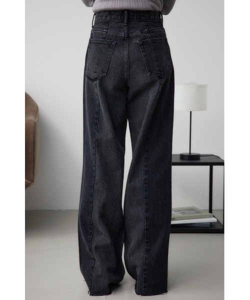 AZUL by moussy（アズールバイマウジー）の「AZUL DENIM 切替パターンワイドデニム（デニムパンツ・レディース・ブラック/ブルー・MEDIUM/SMALL）」の8枚目の写真