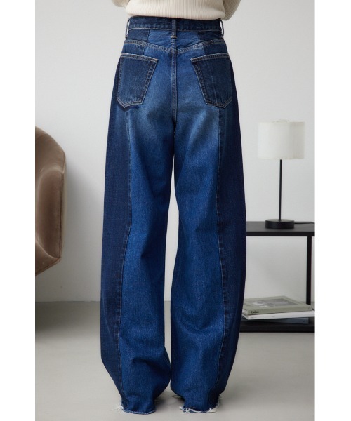 AZUL by moussy（アズールバイマウジー）の「AZUL DENIM 切替パターンワイドデニム（デニムパンツ・レディース・ブラック/ブルー・MEDIUM/SMALL）」の18枚目の写真