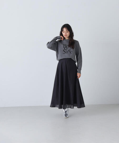 【セール】◇【Oggi掲載】シアーボリュームフレアスカート（スカート）｜NATURAL BEAUTY BASIC（ナチュラルビューティーベーシック）