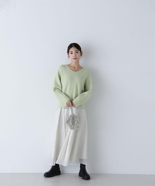 【セール】◇【Oggi掲載】シアーボリュームフレアスカート（スカート）｜NATURAL BEAUTY BASIC（ナチュラルビューティーベーシック）