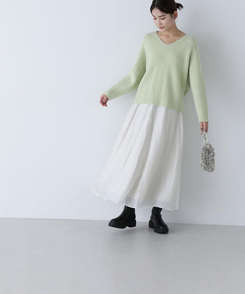 【セール】◇【Oggi掲載】シアーボリュームフレアスカート（スカート）｜NATURAL BEAUTY BASIC（ナチュラルビューティーベーシック）