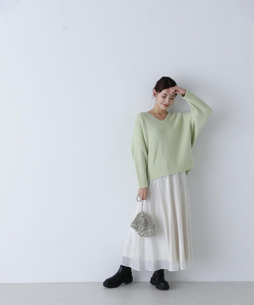 【セール】◇【Oggi掲載】シアーボリュームフレアスカート（スカート）｜NATURAL BEAUTY BASIC（ナチュラルビューティーベーシック）