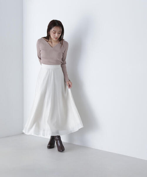 【セール】◇【Oggi掲載】シアーボリュームフレアスカート（スカート）｜NATURAL BEAUTY BASIC（ナチュラルビューティーベーシック）