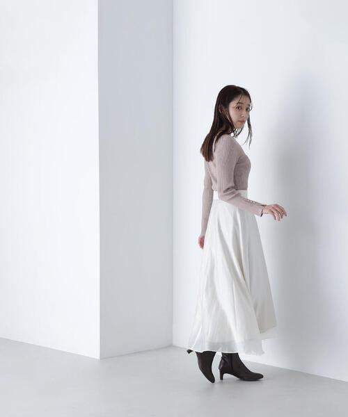 【セール】◇【Oggi掲載】シアーボリュームフレアスカート（スカート）｜NATURAL BEAUTY BASIC（ナチュラルビューティーベーシック）