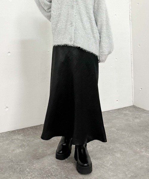 archives（アルシーヴ）の「シャイニーナロースカート（スカート・レディース・グレー/アイボリー/ブラック・MEDIUM）」の3枚目の写真