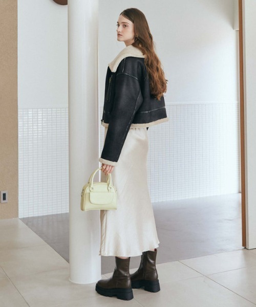 archives（アルシーヴ）の「シャイニーナロースカート（スカート・レディース・グレー/アイボリー/ブラック・MEDIUM）」の11枚目の写真