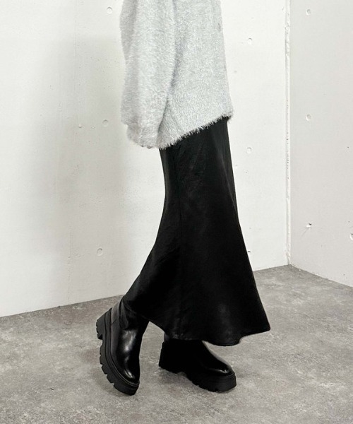 archives（アルシーヴ）の「シャイニーナロースカート（スカート・レディース・グレー/アイボリー/ブラック・MEDIUM）」の14枚目の写真