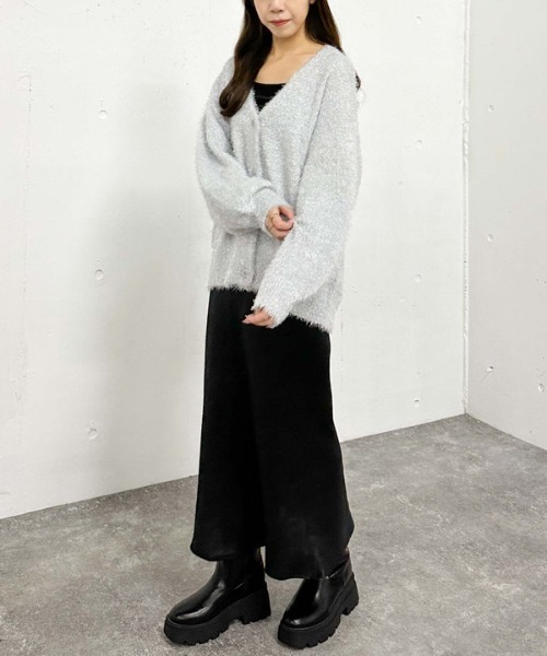 archives（アルシーヴ）の「シャイニーナロースカート（スカート・レディース・グレー/アイボリー/ブラック・MEDIUM）」の17枚目の写真