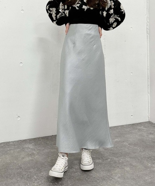 archives（アルシーヴ）の「シャイニーナロースカート（スカート・レディース・グレー/アイボリー/ブラック・MEDIUM）」の21枚目の写真