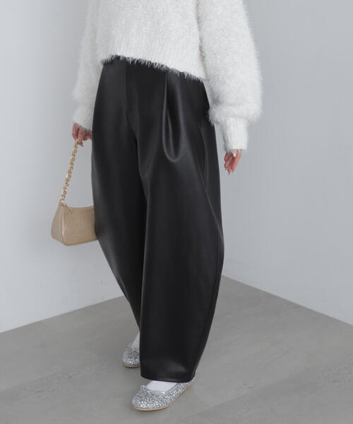 FREE'S MART（フリーズマート）の「◆合皮タックカーヴィーパンツ（その他パンツ・レディース・ブラウン/ブラック・SMALL/MEDIUM）」の9枚目の写真