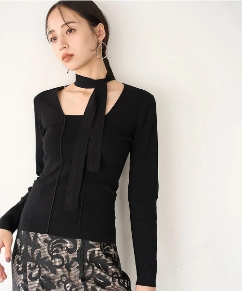 激安正規品 SNIDEL（スナイデル）の「チョーカーリボンニット（ニット トップス