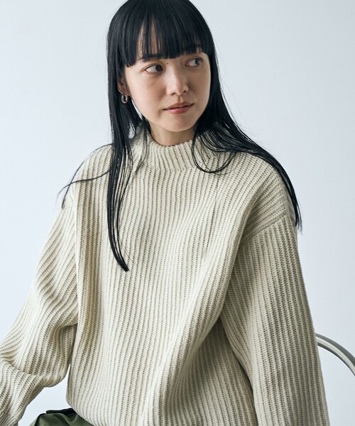 coen（コーエン）の「【毛玉抑制/帯電防止】ラーベンモックネックニット（ニット/セーター・レディース・レッド/ナチュラル/ブラック・M/L）」の4枚目の写真