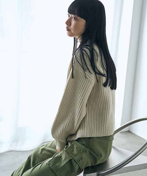 coen（コーエン）の「【毛玉抑制/帯電防止】ラーベンモックネックニット（ニット/セーター・レディース・レッド/ナチュラル/ブラック・M/L）」の6枚目の写真