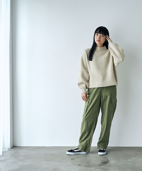 coen（コーエン）の「【毛玉抑制/帯電防止】ラーベンモックネックニット（ニット/セーター・レディース・レッド/ナチュラル/ブラック・M/L）」の10枚目の写真